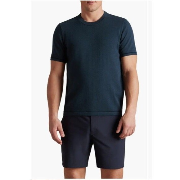 Rhone Compass Knit Tee Men’s Large Deep Sea Blue/ True Navy - Picture 1 of 6